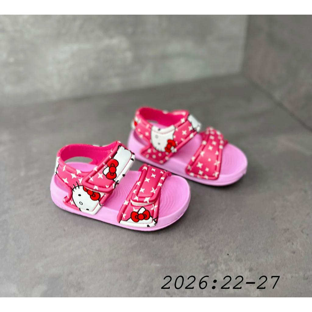 [Hàng chuẩn form] sandal xốp bé gái hoạ tiết kity, sandal bé gái siêu nhẹ chống trơn size 22-27