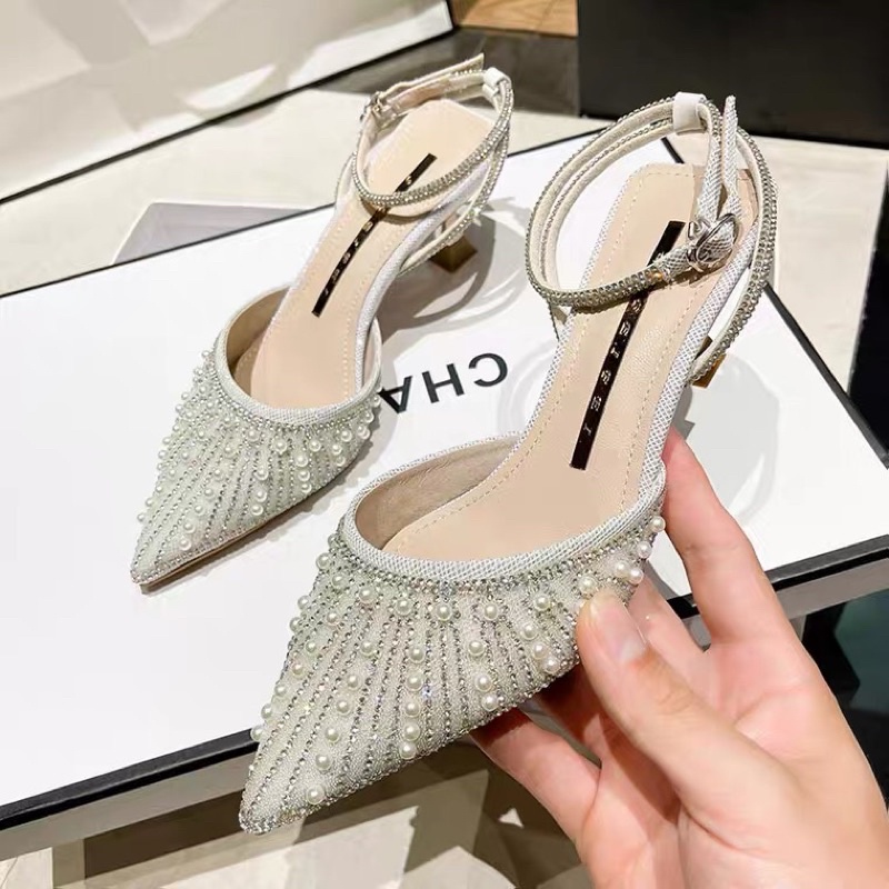 Giày cao gót bling bling, giày đính ngọc lấp lánh phong cách sang chảnh thời trang dành cho nữ