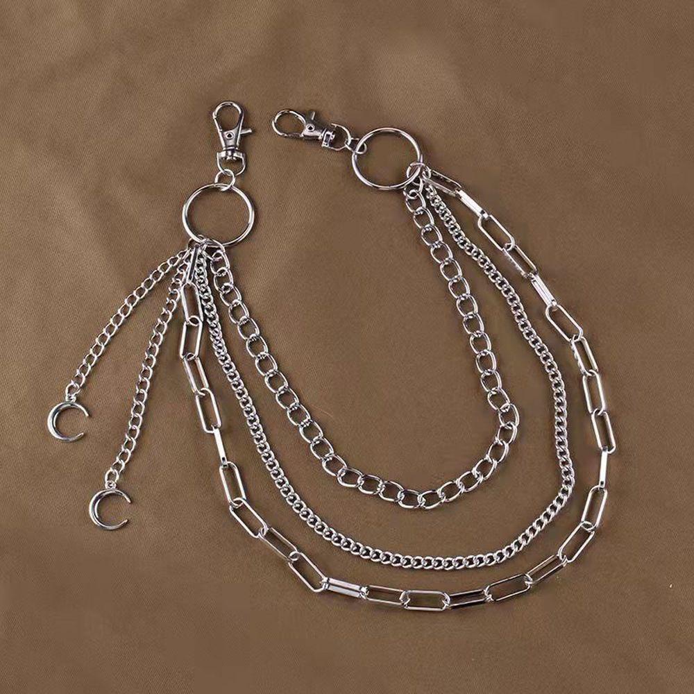 Dây Xích Đeo Thắt Lưng Nhiều Lớp Bằng Kim Loại Họa Tiết Mặt Trăng Cá Tính Dành Cho Nữ