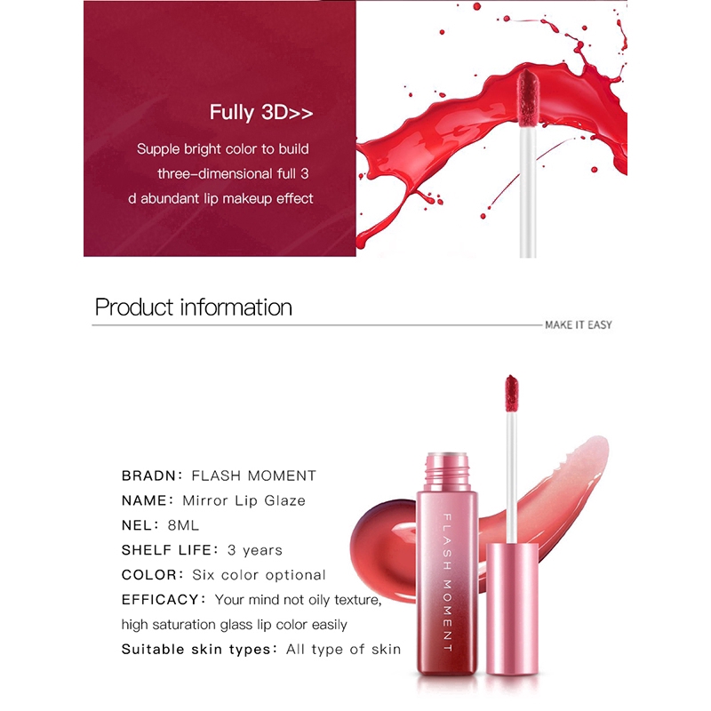 Son môi dạng lỏng Flash Moment 7 màu tùy chọn dưỡng ẩm lâu trôi | BigBuy360 - bigbuy360.vn