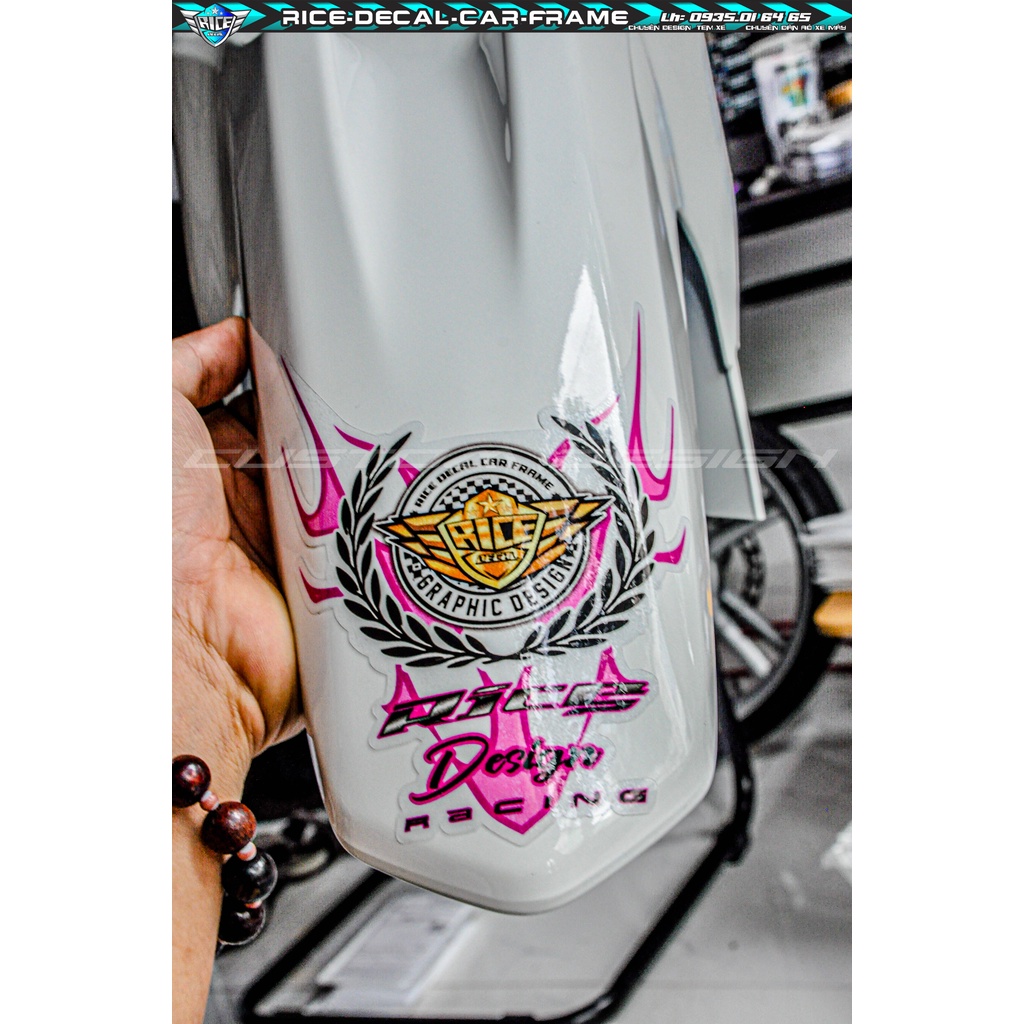 Tem Dán Dè Mẫu Rice Mới  Dành cho màu sơn Trắng Hoặc màu  Bạc