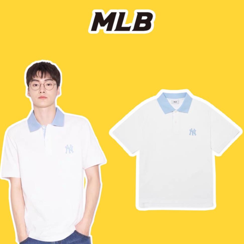 Áo Polo NY MLB Basic unisex nam nữ in hình Monogram Logo cá tính