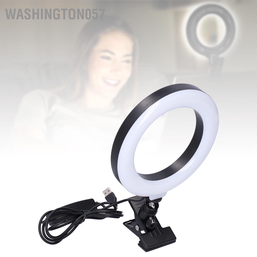 Hình ảnh Washington057 16cm LED USB Circle Light RGB Fill với giá kẹp để tự sướng trang điểm trực tiếp #2