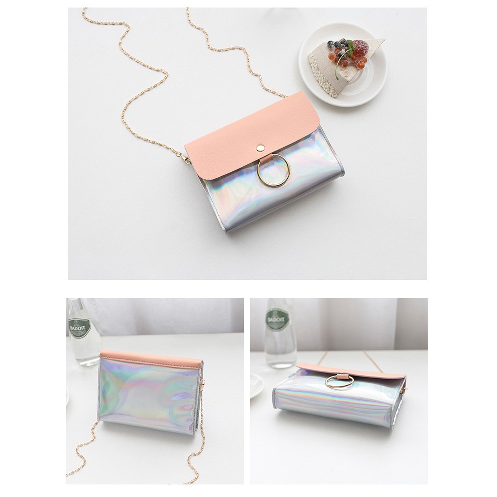 Túi đeo vai chất liệu nhựa laser