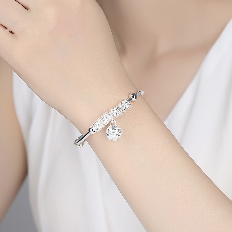 Lắc tay mạ bạc 925 đính chuông và chim công 50 thiết kế phong cách thời trang Hàn Quốc S007