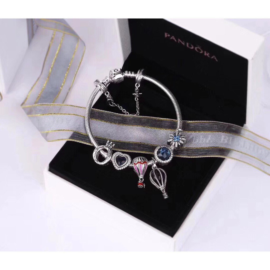 Bộ Vòng Tay Pandora Mạ Bạc S925 Đính Bong Bóng Lãng Mạn Thanh Lịch Làm Quà Tặng Cho Bạn Gái/Sinh Nhật FDD66