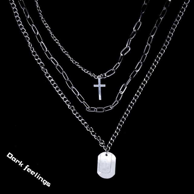 Vòng Cổ 3 lớp Hợp Kim Phong Cách Hip Hop Cá Tính Cho Phái Nữ