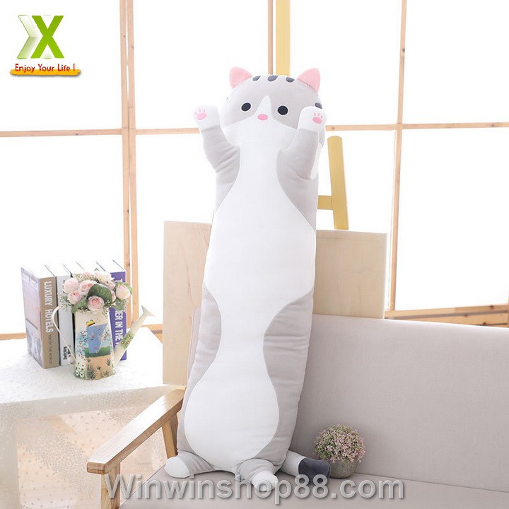 Gối Ôm Gấu Bông Mèo Dài Siêu Mịn TNB245 Quà Tặng Sinh Nhật Giáng Sinh Siêu Dễ Thương - Muasamhot1208