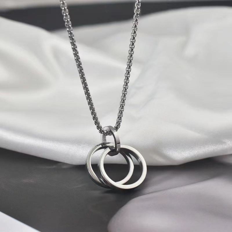 Dây Chuyền Nam Nữ Unisex Basic Punstore Chất Ngầu Hàn Quốc Titan Màu Bạc Đẹp - Vòng Cổ 2T