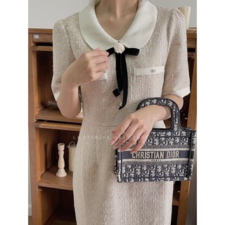 Váy tweed nơ đen Hàn Quốc