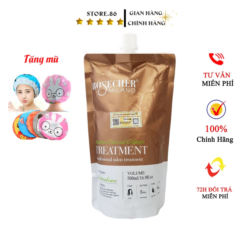 Ủ tóc collagen kem ủ tóc dầu ủ tóc hấp phục hồi tóc COLAGEN BOSECHER túi 500ml hàng chính hãng