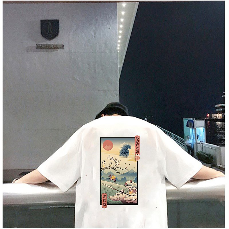 Áo thun tay lỡ họa tiết phong cảnh form rộng vải dày mịn 2020T2635