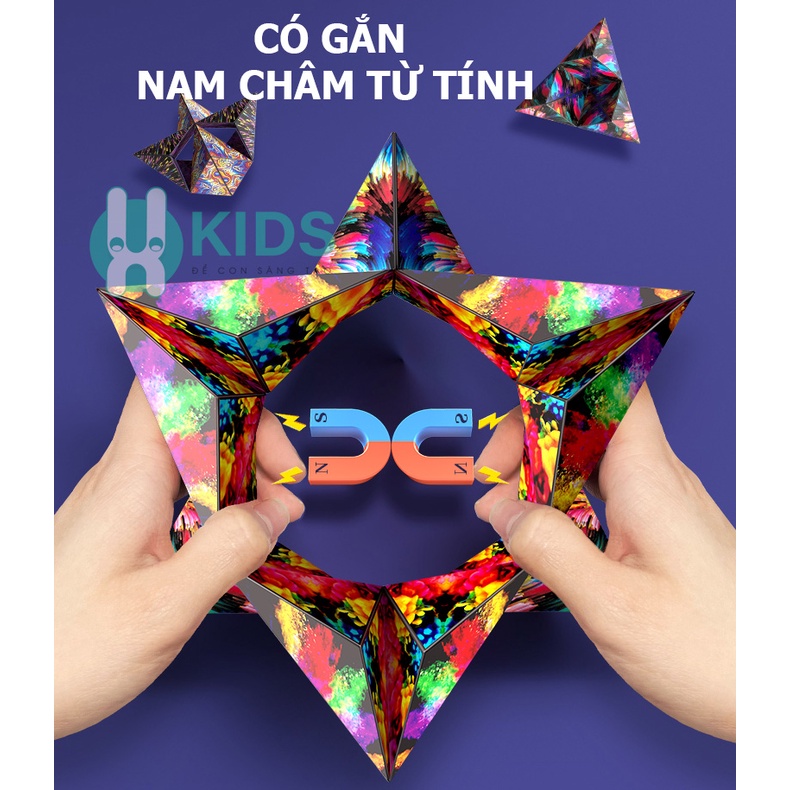 Rubik 3D Magic - Đồ chơi Rubic nam châm biến thể thành hơn 70 hình khối không gian ba chiều siêu độc lạ