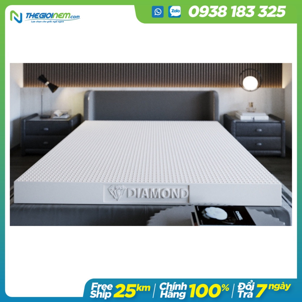 Đệm Cao Su Kim Cương Massage,thông thoáng, mát mẻ, độ bền tối ưu.