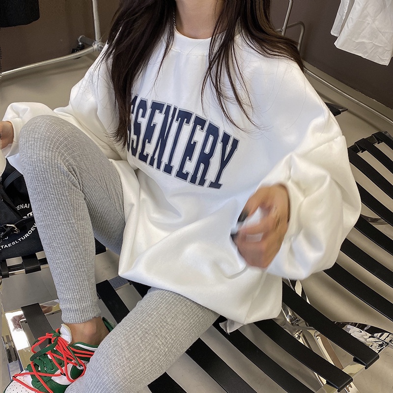 Porozi  Áo sweater nữ  dáng rộng in chữ cá tính thời trang