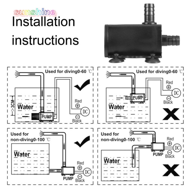 Máy Bơm Nước Mini Dc12V Usb 5v 4 Chế Độ Không Chổi Than