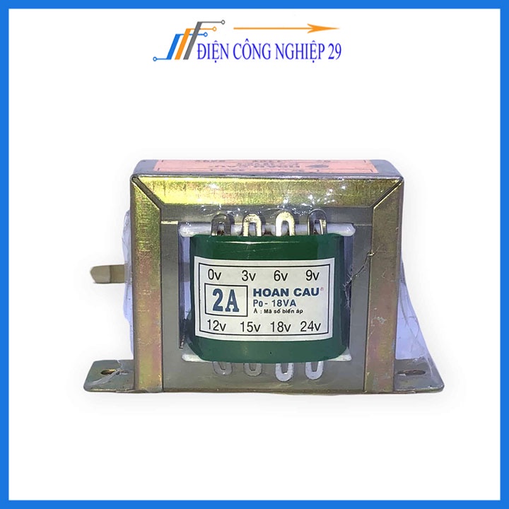 Biến Áp 2A Nhiều Đầu Ra 0V 3V 6V 9V 12V 15V 18V 24V - 560g