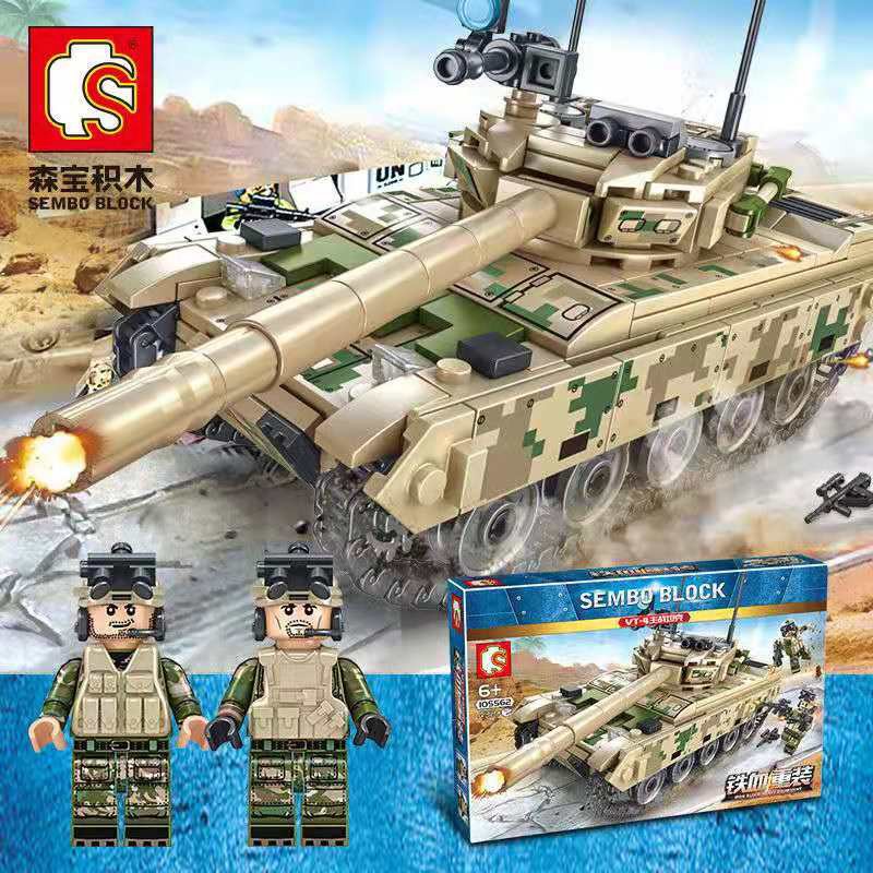 Lắp ghép Mô hình Sembo 105562 Block Iron Blood Heavy Vt-4 Main Battle Tank xe tăng