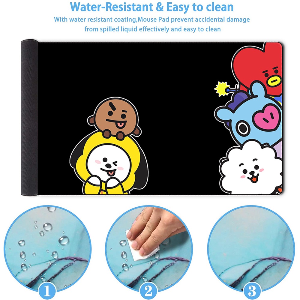 Tấm lót chuột bàn phím cỡ lớn in hình BT21 K-POP Bangtan Boys
