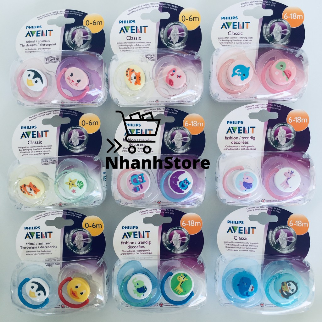 Ty ngậm Philips Avent cho bé 0-6 tháng. Sản xuất tại Anh
