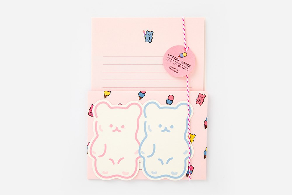 Set Phong Thư Kèm Giấy Viết Thư ARTBOX Hàn Quốc Hình Gấu Kẹo Dẻo Dễ Thương