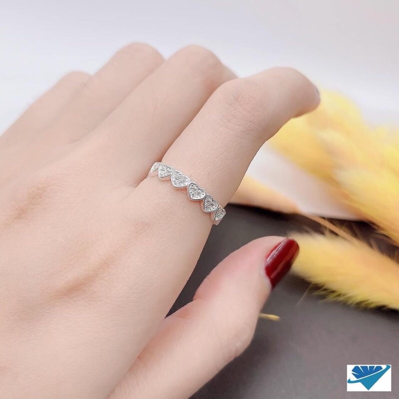 NHẪN TIM BẠC TA CHO NỮ CỰC XINH