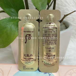 Combo 10 gói sữa rửa mặt tái sinh da Whoo Cheongidan Radiant Cleansing Foam 10ml - Chuẩn chính hãng LG