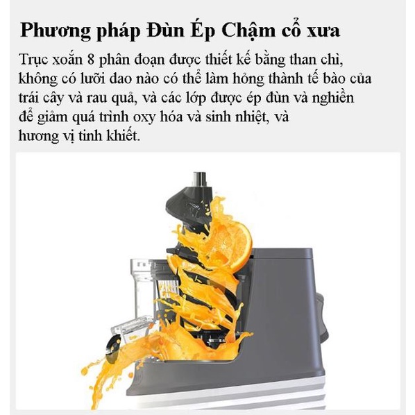 Máy ép chậm đa năng / Máy ép chậm trái cây hoa quả rau củ BUD BJ-32 Pro / BJ-08 Mini
