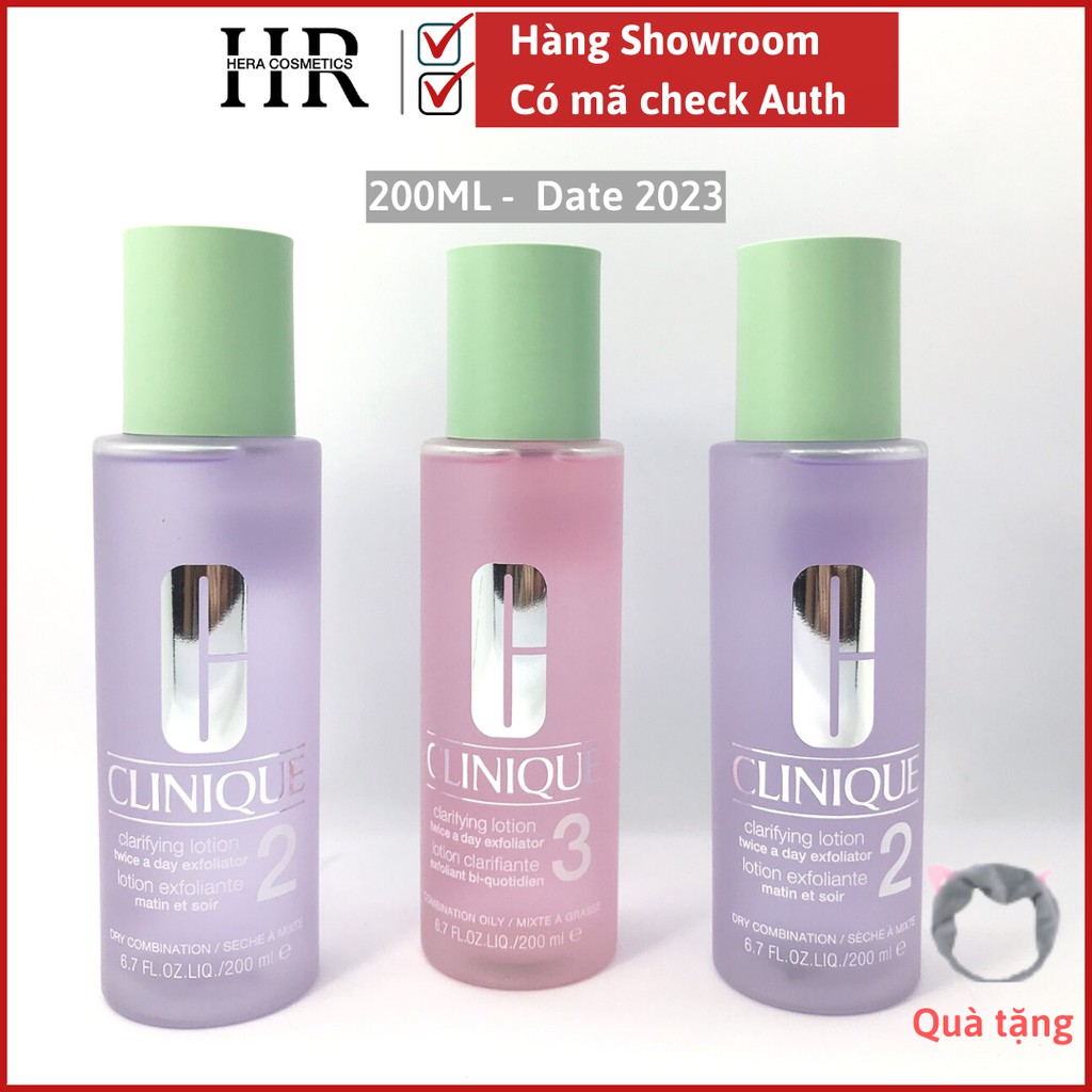 Tem Chính Hãng- Nước Thanh Tẩy Clinique Clarifying Toner 200ml-toner số 3 da dầu-Toner số 2 da khô