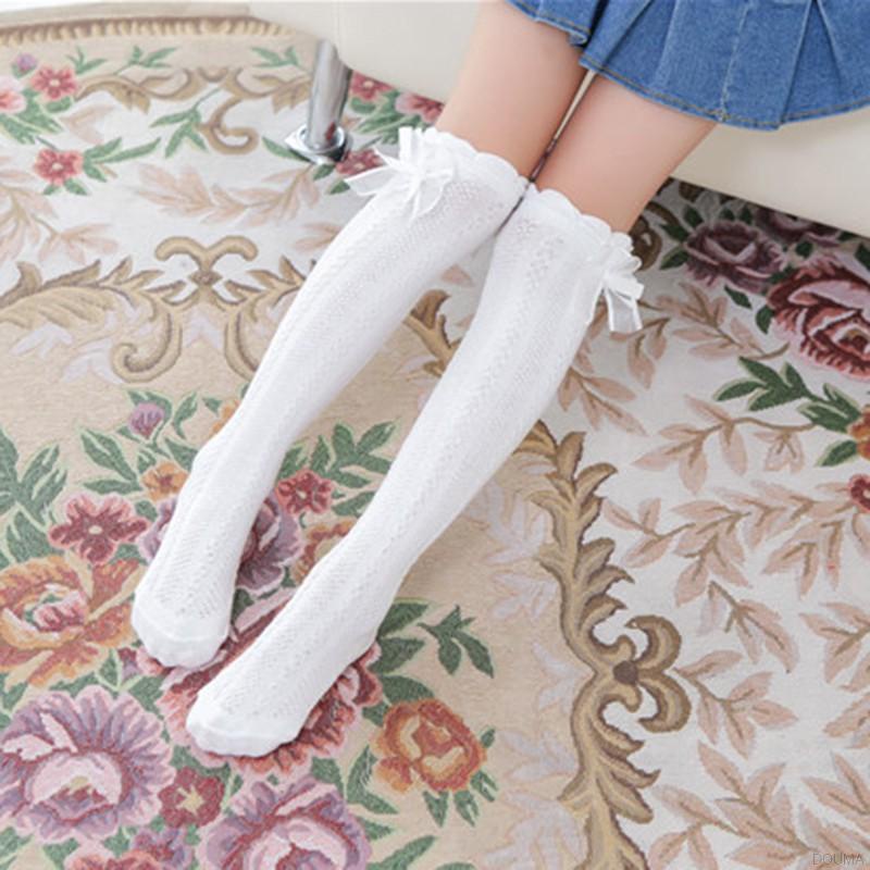 Vớ đính nơ vải xoắn kiểu Hàn Quốc dễ thương cho bé gái