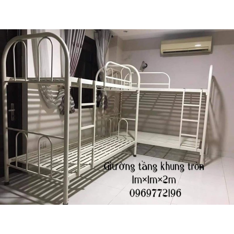 giường tầng tròn bo góc  ngang 1m x 2m ( hình thật)