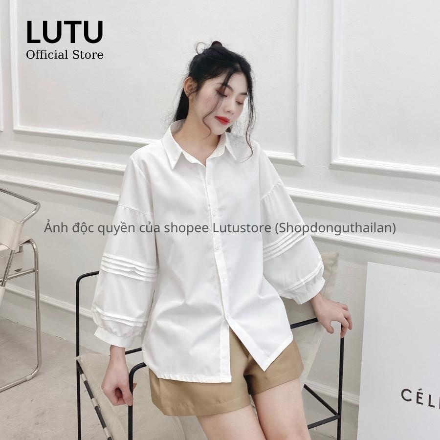 [Mã FAMARAL1 giảm 10K đơn 50K] Áo Sơ Mi Nữ Tay Bồng Form Rộng Phong Cách Ulzzang