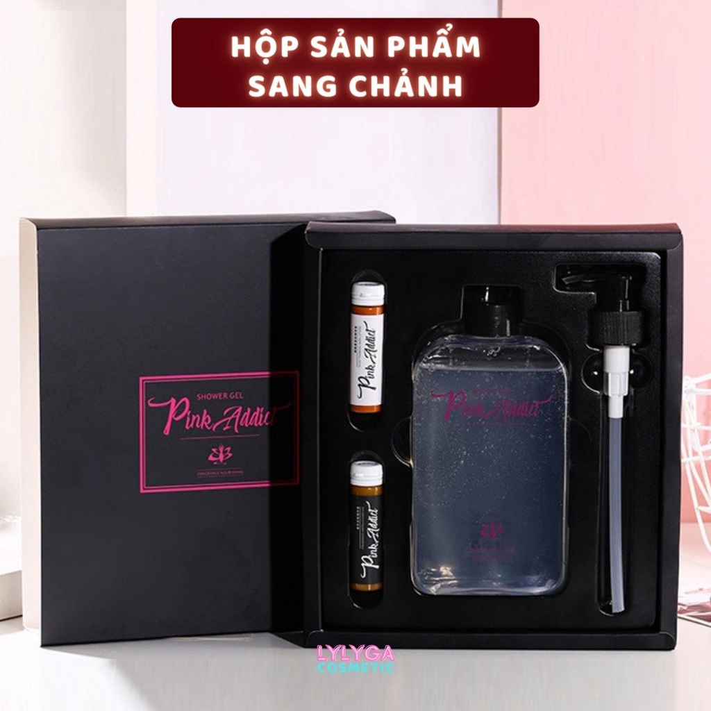 Sữa tắm nước hoa PiNK ADDICT 420ML DIY tự pha Hương thơm quyến rũ và bí ẩn Lưu hương lâu dưỡng ẩm sáng da mờ thâm ST02