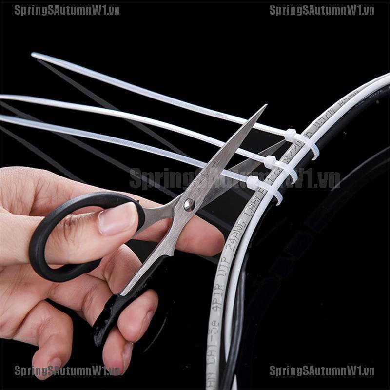 Bộ 100 Dây Rút Nhựa Màu Trắng / Đen Khóa By