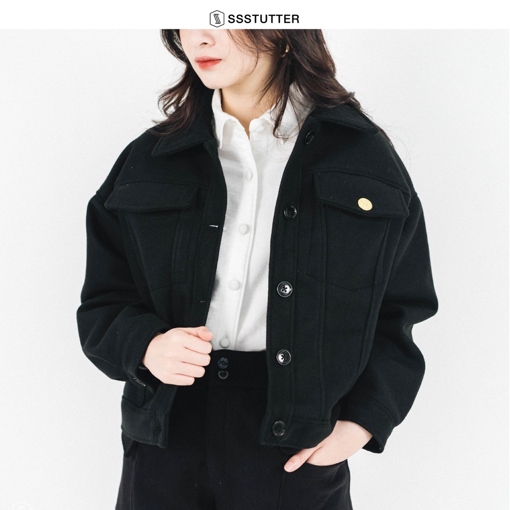 Áo khoác nữ SSSTUTTER chất dạ ép cao cấp Feth Jacket