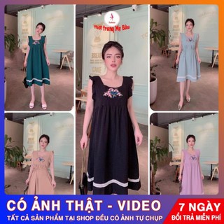 Váy bầu ba lỗ mùa hè hoa ngực .New 5 màu 45 -75kg (hình thật)  (shop Tatoco)