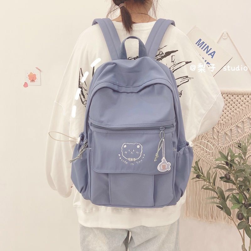 Ba Lô Vải Canvas Đựng Máy Tính Đáng Yêu Thời Trang Cho Nữ