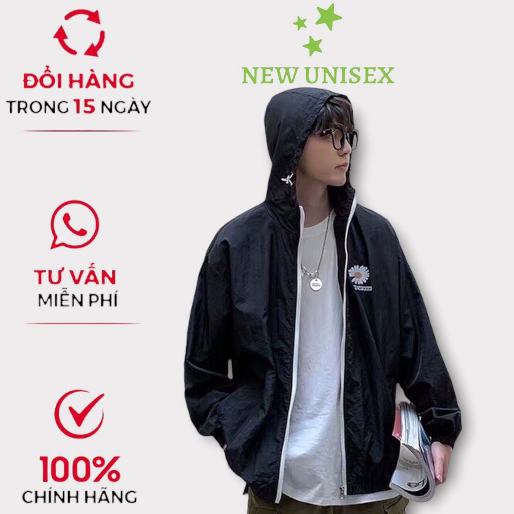 Áo khoác dù Unsiex nam/nữ in hình bông hoa cúc trắng dễ thương - TP01 [NewUnisex]