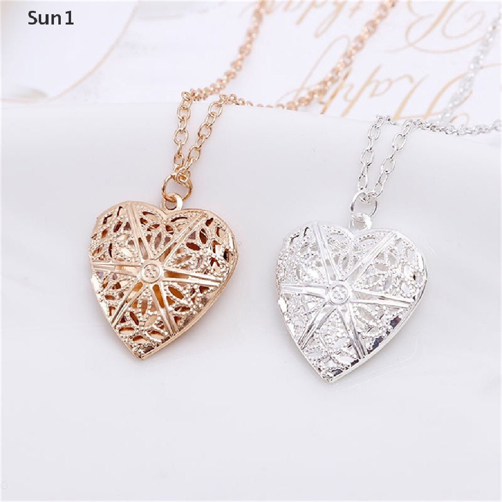 Hollow Heart Shape Pendant Necklace Openable Locket Necklaces Women Jewelry Gift