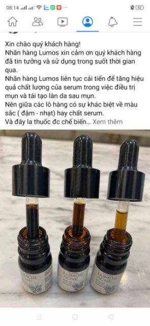 (Mẫu Mới) Serum Mụn Lumos Acne 5ml chính hãng cty