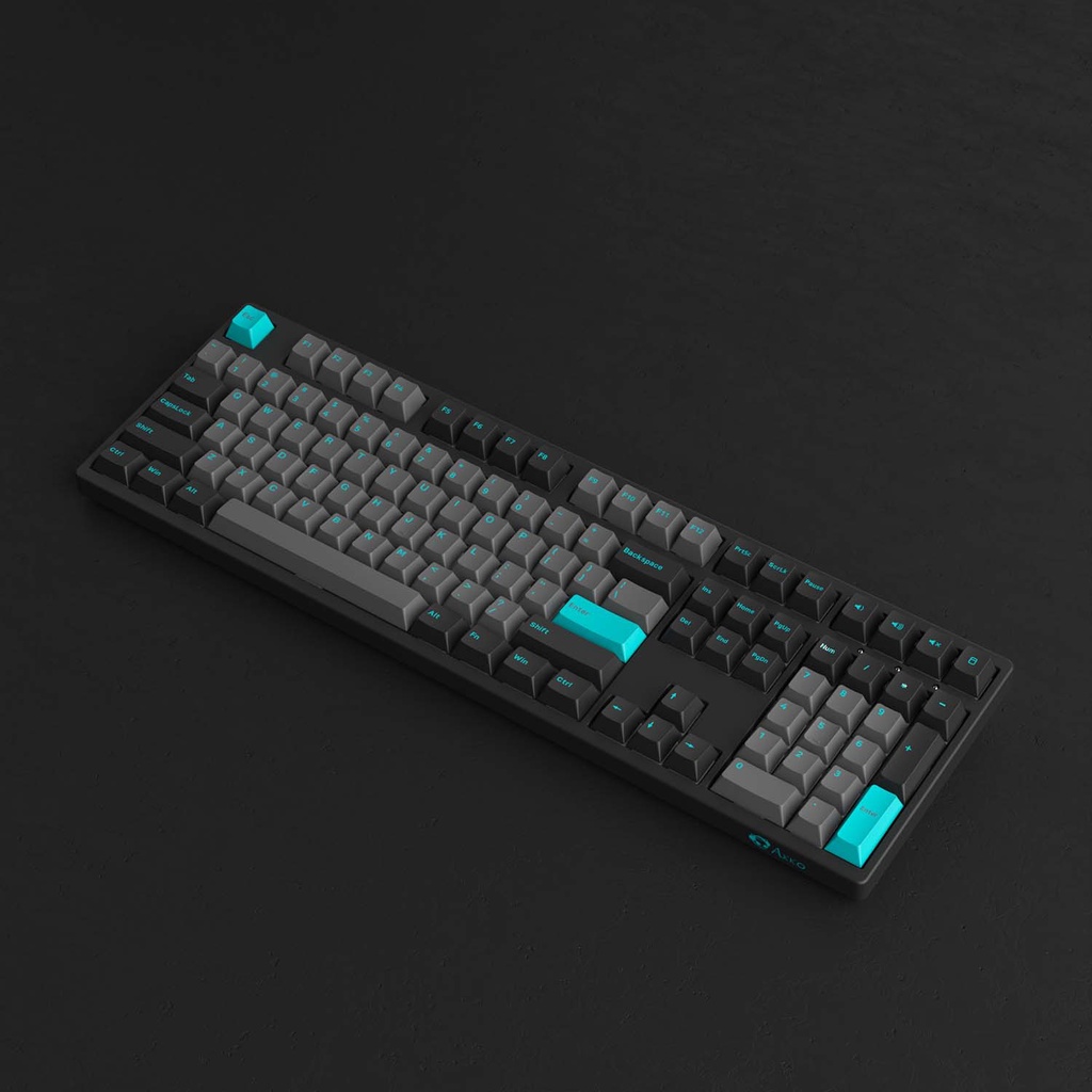 Bàn phím cơ AKKO 3108 Plus Black & Cyan (Foam tiêu âm / AKKO CS switch)