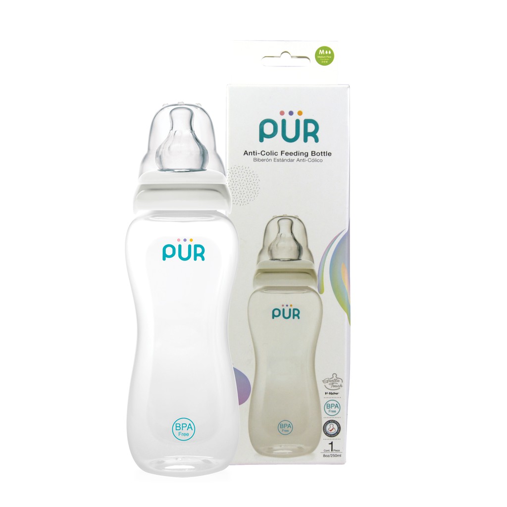 Combo 2 bình sữa Pur Comfort Feeder 120ml và 250ml + Vỉ núm size L