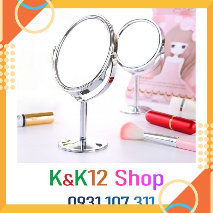 Gương trang điểm để bàn mini 2 mặt gương phẳng. Gương trang điểm đẹp, thiết kế nhỏ gọn, xinh xắn.