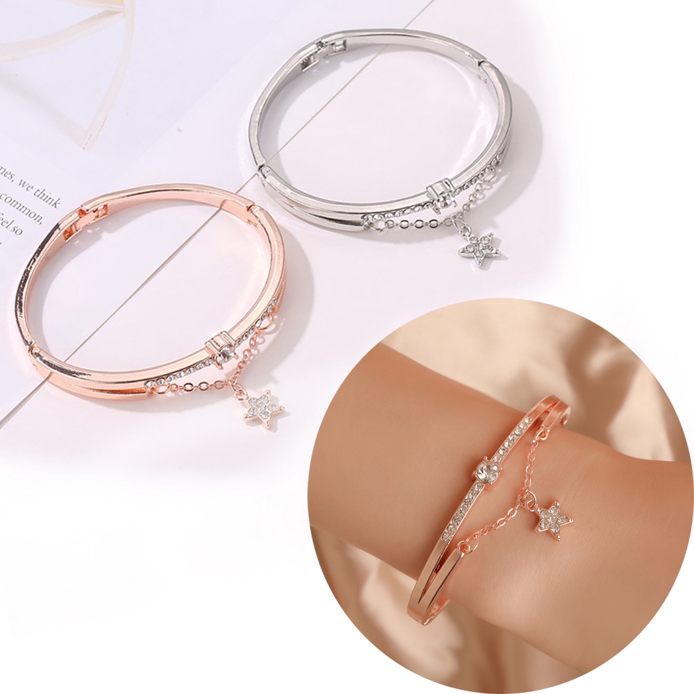 Vòng tay xương rồng phối hình trái tim và ngôi sao cho nữ