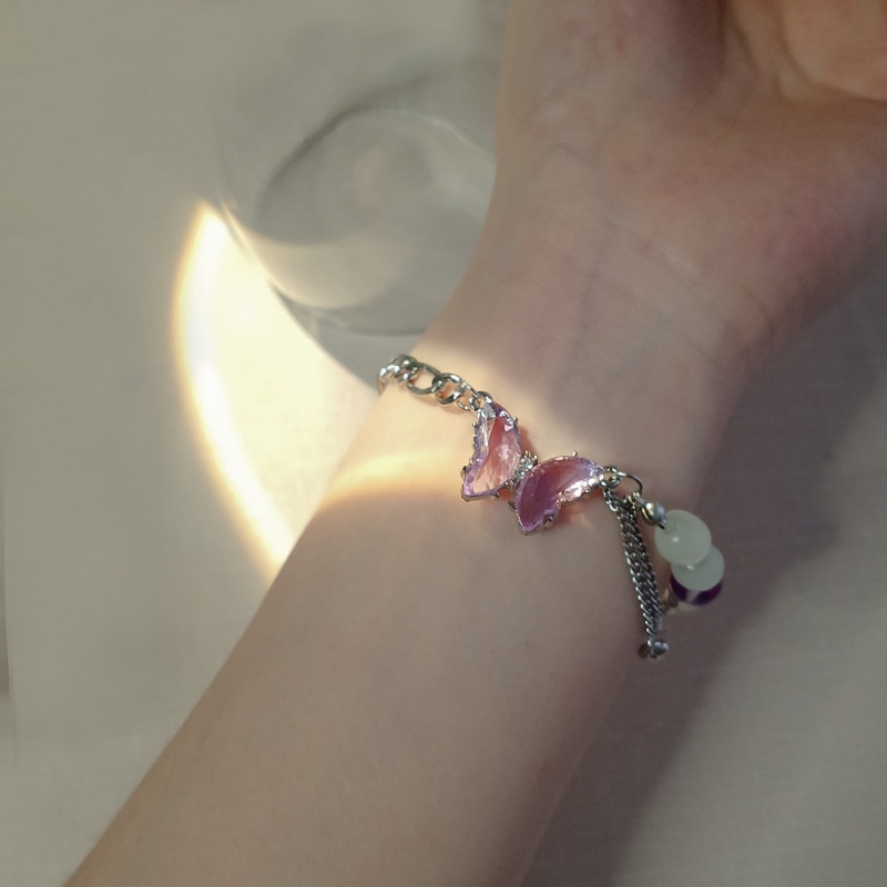 Vòng đeo tay BELLA-BEE thiết kế mặt bướm mặt trăng hoa sao đính đá nhân tạo điều chỉnh được thời trang Hàn Quốc cho nữ