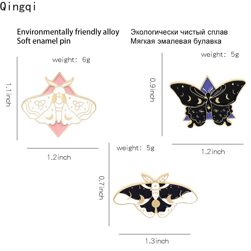 Ghim cài áo Miss Zoe hình bướm mặt trăng và ngôi sao nhiều thiết kế tùy chọn phong cách gothic