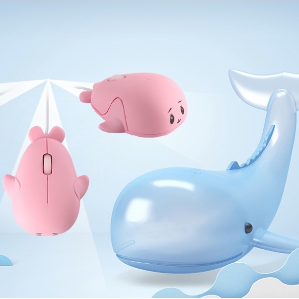Chuột hoạt hình Cá heo Chuột có dây  Mini /Chuột máy tính hình cá voi mini dễ thương 1200DPI /Chuột hoạt hình Cá heo
