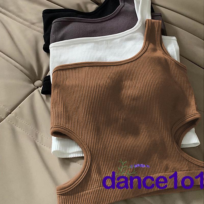 Áo crop top lệch vai màu trơn phong cách thời trang mùa hè quyến rũ dành cho nữ