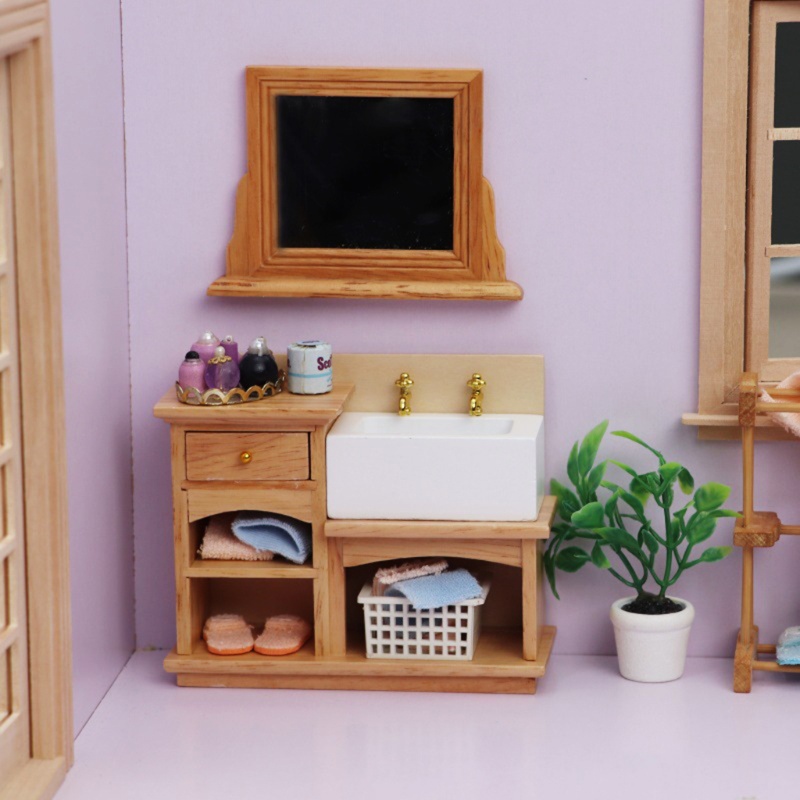 Mô Hình Chậu Rửa Tay Bằng Gốm 1 / 12 Độc Đáo Trang Trí Nhà Búp Bê