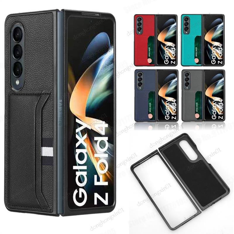 Ốp Điện Thoại Da Kèm Ngăn Đựng Thẻ Chống Sốc Cho Samsung Z Fold4 5G Galaxy Z Fold 4 Z Fold3 / 2 Fold 3 5G